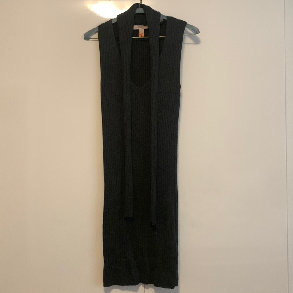 Forever 21 contemporary gray sweater scarf tie dress small